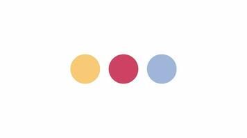 Three dots swapping places 2D loading animation. Horizontal ellipsis animated cartoon preloader, flat ui element 4K video loader motion graphic. Rotating balls download, upload progress indicator gif