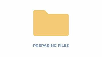 Preparing files 2D loading animation. Archives file folder floating animated cartoon preloader, flat ui element 4K video loader motion graphic. Workload manage download, upload progress indicator gif