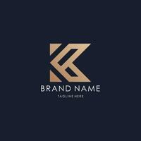 letter K logo monogram initial line design vector luxury golden style