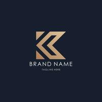 letra k logo monograma inicial creativo línea diseño vector lujo dorado estilo