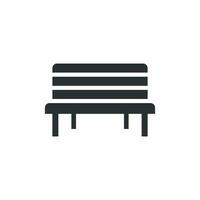 Bench icon in flat style. Comfortable rest vector illustration on isolated background. Park chair sign business concept.