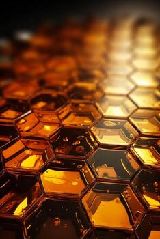 Abstract honeycomb patterns and extraction process background with empty space for text photo