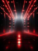Ai generative Backdrop With Illumination Of Red Spotlights For Flyers realistic image ultra hd high design photo