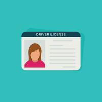 Driver license icon in flat style. Id card vector illustration on isolated background. Person document sign business concept.