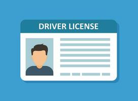 Driver license icon in flat style. Id card vector illustration on isolated background. Person document sign business concept.