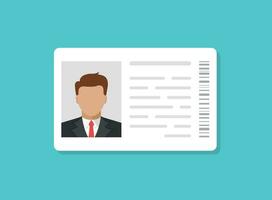 Driver license icon in flat style. Identification document vector illustration on isolated background. Profile card sign business concept.