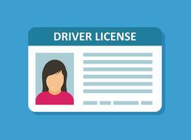 Driver license icon in flat style. Id card vector illustration on isolated background. Person document sign business concept.