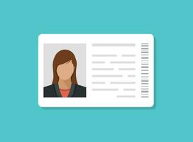 Driver license icon in flat style. Identification document vector illustration on isolated background. Profile card sign business concept.