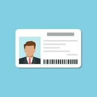 Driver license icon in flat style. Identification document vector illustration on isolated background. Profile card sign business concept.