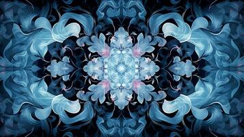 Abstract background with purple color flowers pattern generated by Ai photo