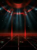 Ai generative Backdrop With Illumination Of Red Spotlights For Flyers realistic image ultra hd high design photo