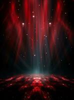 Ai generative Backdrop With Illumination Of Red Spotlights For Flyers realistic image ultra hd high design photo