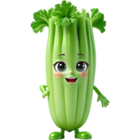 Green celery 3D illustration. AI Generative png