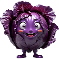 violet rouge chou 3d illustration. ai génératif png