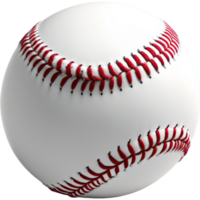 White baseball with red stitches. AI Generative png