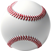 White baseball with red stitches. AI Generative png