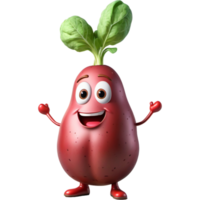 Red skinned potato 3D illustration. AI Generative png