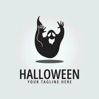 halloween logo icon design inspiration with silhouette vector illustration