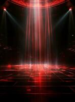 Ai generative Backdrop With Illumination Of Red Spotlights For Flyers realistic image ultra hd high design photo