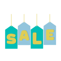Online shop objects , discount sign , 3D rendering on a transparent background png