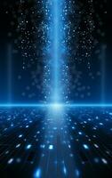 Ai generative Backdrop With Illumination Of blue Spotlights For Flyers realistic image ultra hd high design photo