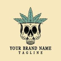 Vector skull brotherhood stoned marijuana joints illustrations for your Brand, merchandise t-shirt, stickers and label designs, poster, greeting cards advertising business company or brands