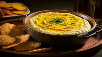 Photo of Acorn Squash Dip as a dish in a high-end restaurant. Generative AI