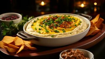 Photo of Acorn Squash Dip as a dish in a high-end restaurant. Generative AI