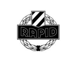 SK Rapid Wien Club Logo Symbol Black Austria League Football Abstract Design Vector Illustration