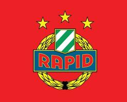 SK Rapid Wien Club Logo Symbol Austria League Football Abstract Design Vector Illustration With Red Background