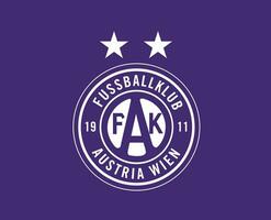 FK Austria Wien Club Logo Symbol White Austria League Football Abstract Design Vector Illustration With Purple Background