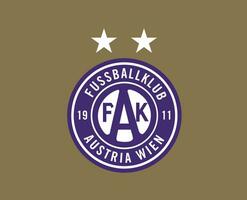 FK Austria Wien Club Logo Symbol Austria League Football Abstract Design Vector Illustration With Brown Background