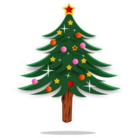 Christmas tree with glowing stars png