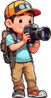 telecamera uomo cartone animato illustrazione ai generativo png