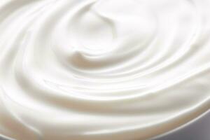 Skincare, cosmetics and beauty product, pure white cream lotion texture as abstract background, generative ai photo