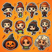 Halloween Children's Sticker Set with Different Halloween Designs photo