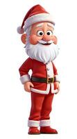 Cartoon Santa Claus isolated on background. Fun christmas character . AI Generated photo