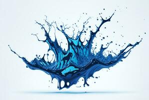 Abstract blue water background with liquid splach. AI Generated photo