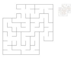 Square maze,  logic game with labyrinths.  maze game. A maze with answers vector