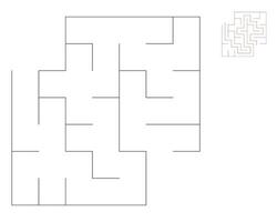 Square maze,  logic game with labyrinths.  maze game. A maze with answers vector