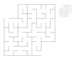 Square maze,  logic game with labyrinths.  maze game. A maze with answers vector