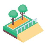 A handy isometric illustration of street lane vector