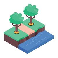 A handy isometric illustration of street lane vector