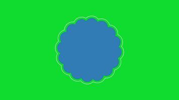 Sale Discount Sticker Round Corner Circle Shape Animation on Green Background video