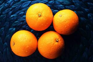 Organic oranges fresh from the garden, healthy food and fruits photo