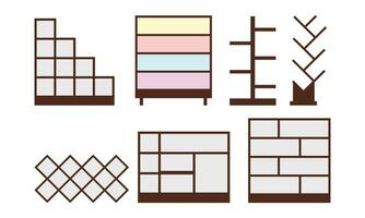 Bookshelf icon set for image decoration vector