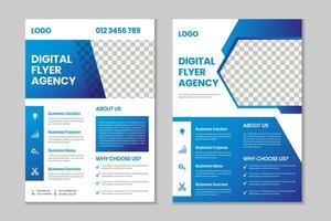 Corporate free flyer template, pamphlet, 2 pages marketing flyer, company profile, advertising poster, annual report, magazine, business brochure design vector