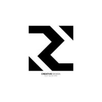 Letter Rz initial with rectangle shape monogram abstract logo concept vector