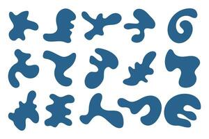 Collection of hand drawn flat abstract shapes. Irregular shape. vector