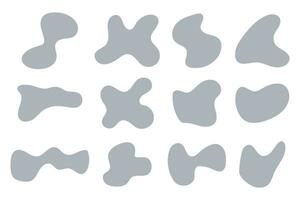 Collection of hand drawn flat abstract shapes. Irregular shape. vector